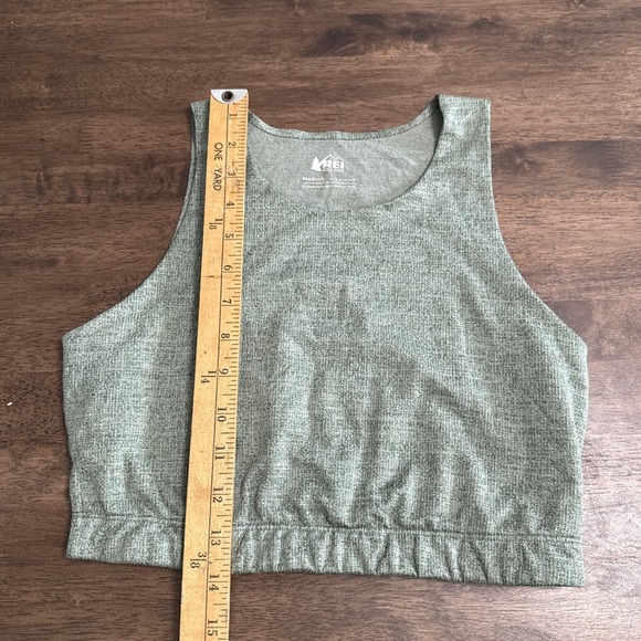 REI Co-Op Sz Medium Green Wide Strap Crop Tops Athletic Athleisure Casual - Picture 4 of 5